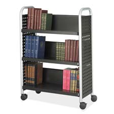 Safco Scoot Single-Sided Slanted Shelf Book Cart