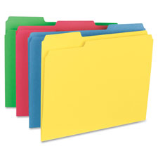 Bus. Source 1/3-cut Tab Durable Color File Folders