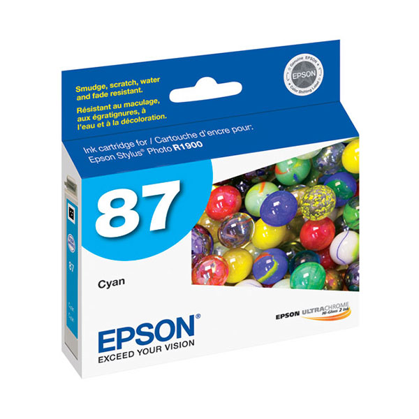 Epson T087220 (Epson 87) Cyan OEM Inkjet Cartridge