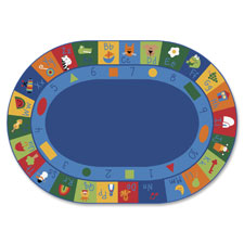 Carpets for Kids Learning Blocks Oval Seating Rug