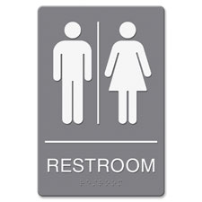 U.S. Stamp & Sign Restroom Image Indoor Sign