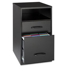 Lorell SOHO 18" Open Shelf/2-Drawer File Cabinet