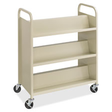 Safco 6-Shelf Steel Double-sided Book Cart