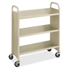 Safco 3-Shelf Steel Mobile Single-sided Bookcart