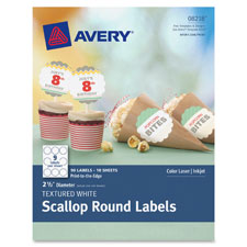 Avery Textured Round Scallop Labels 90-pack