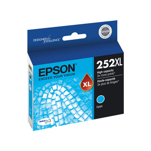 Epson T252XL220 (Epson 252XL) Cyan OEM Inkjet Cartridge