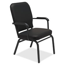 Lorell Fixed Arms Vinyl Oversized Stack Chair