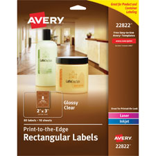 Avery Easy Peel Glossy Rectangular Labels