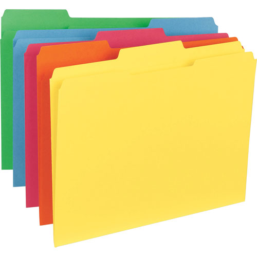 Bus. Source 1/3-cut Tab Colored File Folders