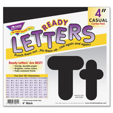 Trend Black 4" Casual Combo Ready Letters Set
