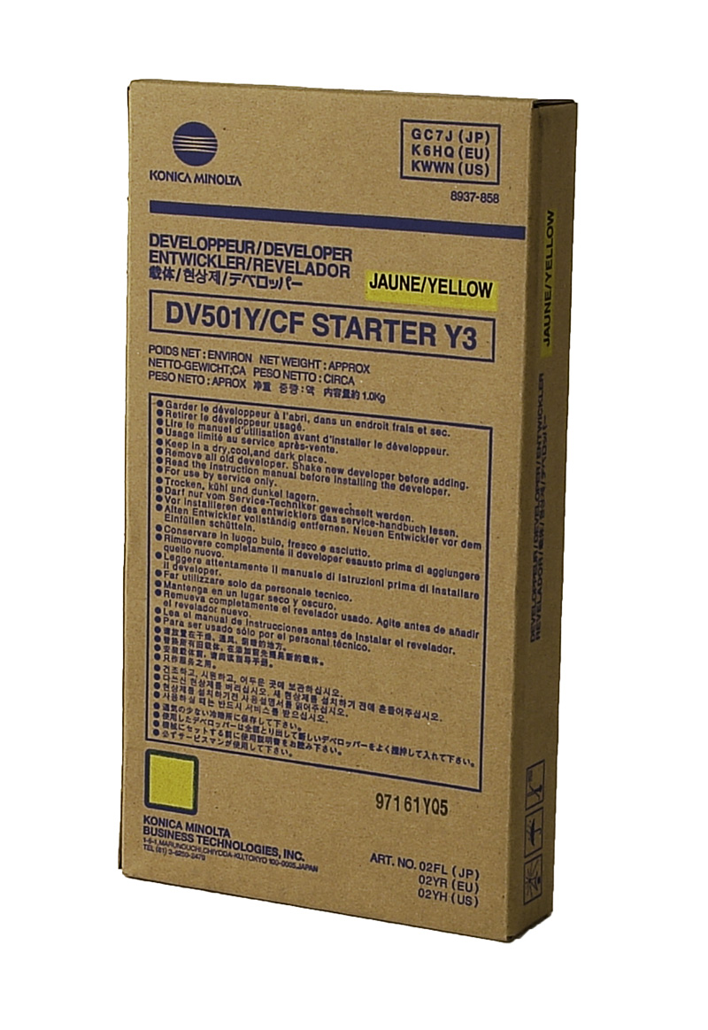 Konica Minolta 8937-858 (DV-501Y) Yellow OEM Developer