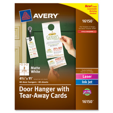Avery Laser Inkjet Tear-Away Cards Door Hanger