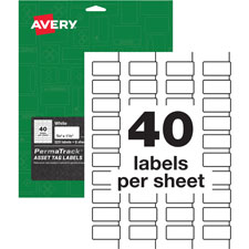 Avery PermaTrack White Asset Tag Labels