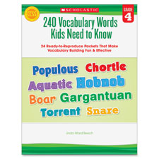 Scholastic Res. Grade 4 Vocabulary 240 Words Book