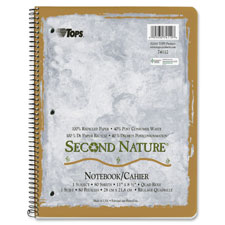 Tops Quad-ruled Second Nature 1-subject Notebook