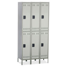 Safco Double-tier Two-tone 3-Wide Lockers w/ Legs