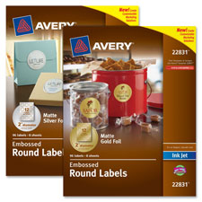 Avery Easy Peel Foil Embossed Round Labels