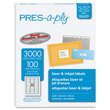 Avery Pres-a-ply Laser/Inkjet Address Labels