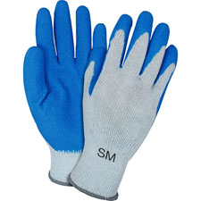 Safety Zone Blue/Gray Latex Coated Knit Gloves