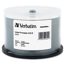 Verbatim Silver Inkjet Printable CD-R Spindle