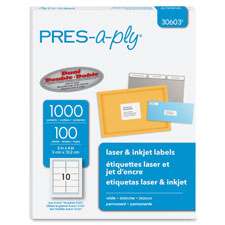 Avery Pres-a-ply Laser/Inkjet Shipping Labels
