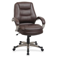Lorell Westlake Leather Managerial Mid-back Chair