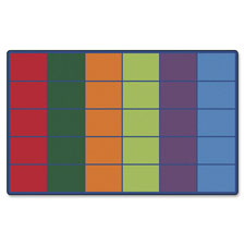 Carpets for Kids Color Rows 30-space Seating Rug