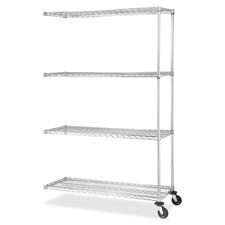 Lorell Chrome Industrial Shelving Add-on Unit