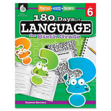 Shell Education 180 Days/Language 6th-grade Book