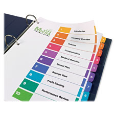 Avery Ready Index Table Cont Dividers w/Color Tabs