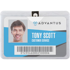 Advantus Horizontal ID Badge Holder w/ Clip