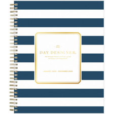Blue Sky Day Designer Navy Stripe Daily Planner