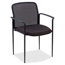 Lorell Plastic Arms Mesh Back Reception Side Chair