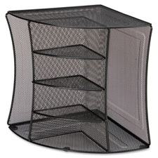 Lorell Steel Mesh Corner Desktop Organizer