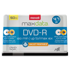 Maxell Printable White Matte DVD-R Spindle