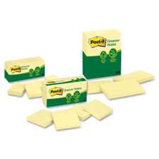 3M Post-it Greener Notes Canary Original Note Pads