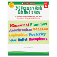 Scholastic Res. Grade 6 Vocabulary 240 Words Book
