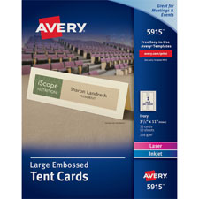 Avery Large Embossed Ivory Tent Cards