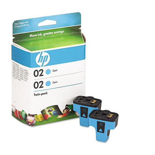 HP CD996FN (HP 02) Cyan OEM Inkjet Cartridge (2 pk)