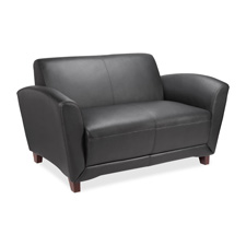 Lorell Reception Seating Collectn Leather Loveseat
