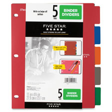 Mead Five Star Multicolor 5-tab Binder Dividers