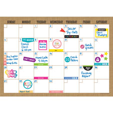 Teacher Created Res. Clingy Burlap Calendar Set