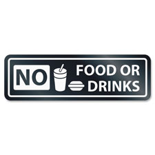 U.S. Stamp & Sign No Food Or Drinks Window Sign