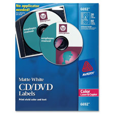 Avery Color Laser White Matte CD/DVD Labels
