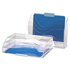 Officemate Clear Wave 2-way Desktop Organizer