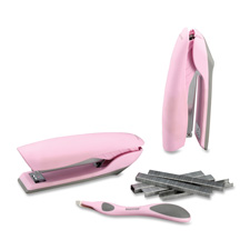 Bostitch Velvet Pink No-Jam Stapler Plus Pack