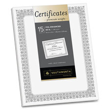 Southworth Silver Foil Enhanced Fleur Certificates