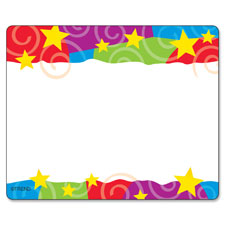 Trend Stars & Swirls Colorful Self-adh. Name Tags