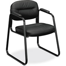 HON SofThread Leather Sled Base Guest Chair