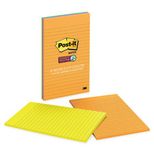 3M Post-it 5x8 Color Lined Super Sticky Notes